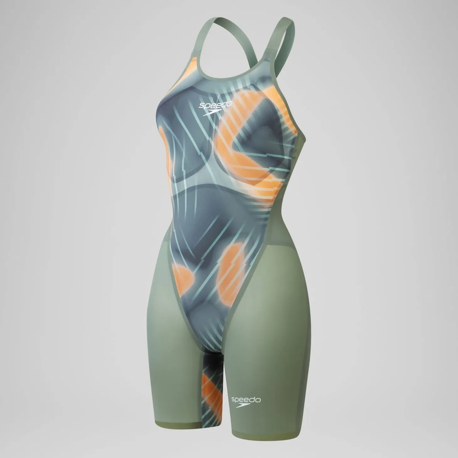 Women's Fastskin LZR Pure Valor 2.0 Closedback Kneeskin Green/Orange