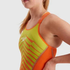 Women's Fastskin LZR Pure Intent Closedback Kneeskin Orange/Green