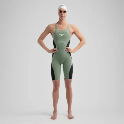 Women's Fastskin LZR Pure Intent 2.0 Closedback Kneeskin Green/Black