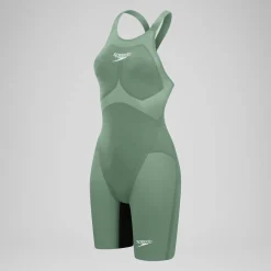 Women's Fastskin LZR Pure Valor 2.0 Openback Kneeskin Green/Black