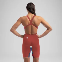 Women's Fastskin LZR Pure Valor 2.0 Openback Kneeskin Red/Blue