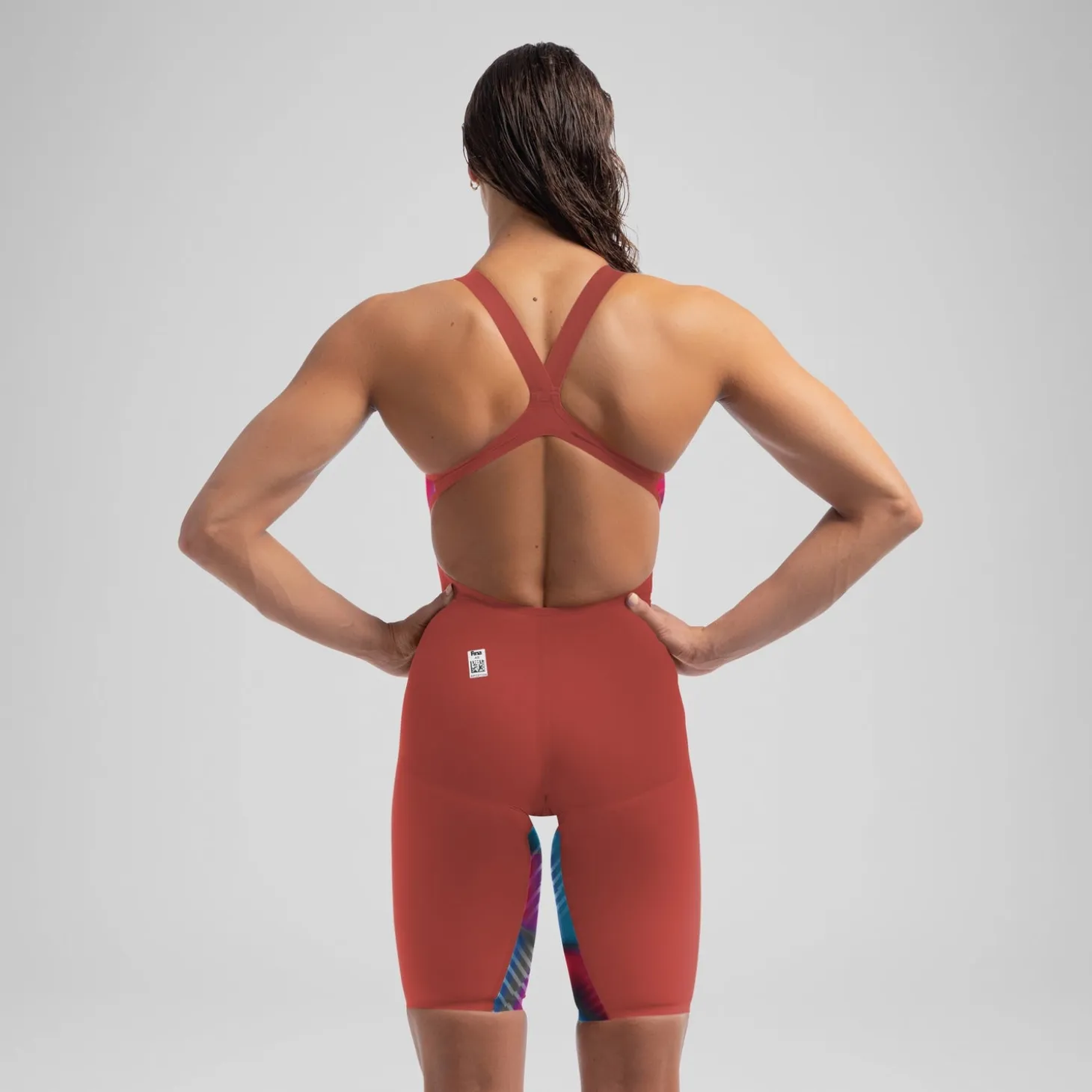 Women's Fastskin LZR Pure Valor 2.0 Openback Kneeskin Red/Blue