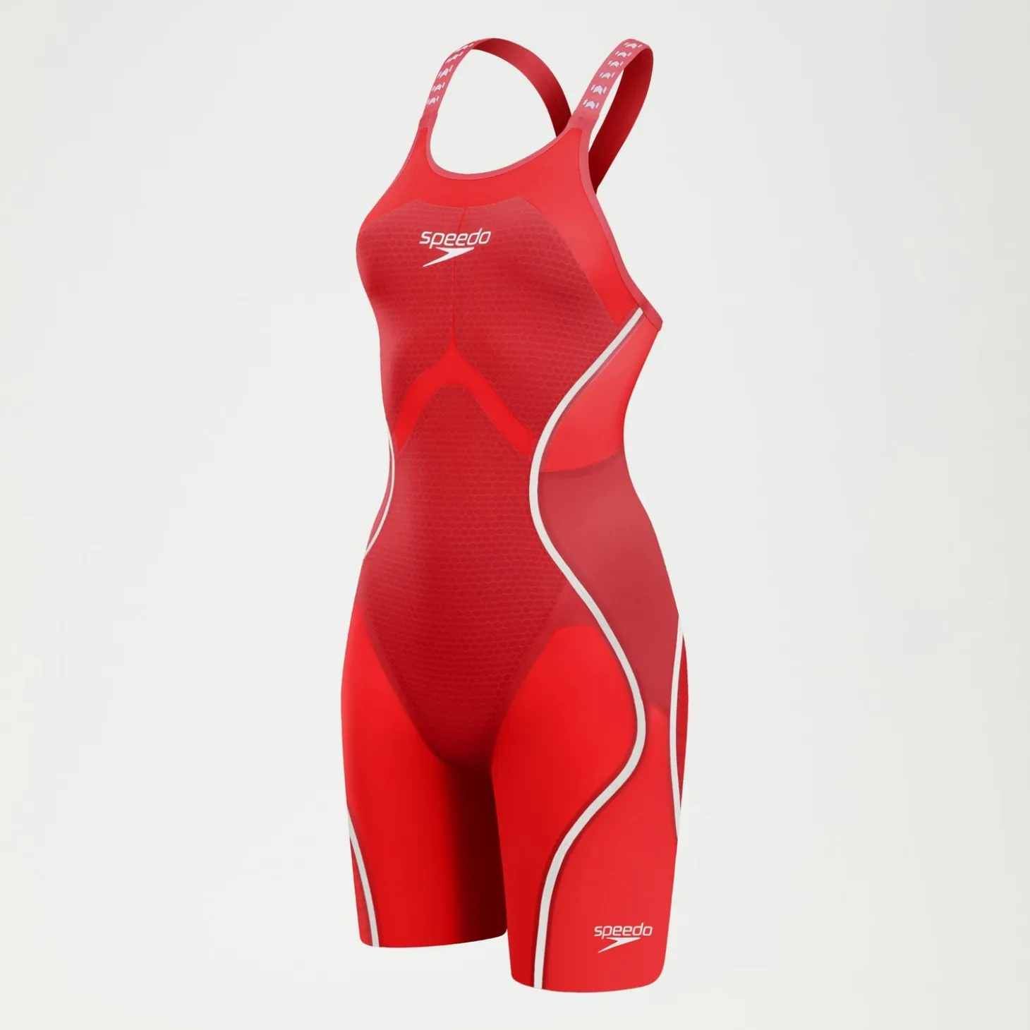 Women's Fastskin LZR Pure Intent 2.0 Openback Kneeskin Red/White