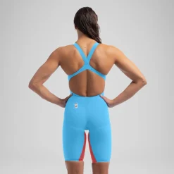Women's Fastskin LZR Pure Valor 2.0 Openback Kneeskin Blue/Red