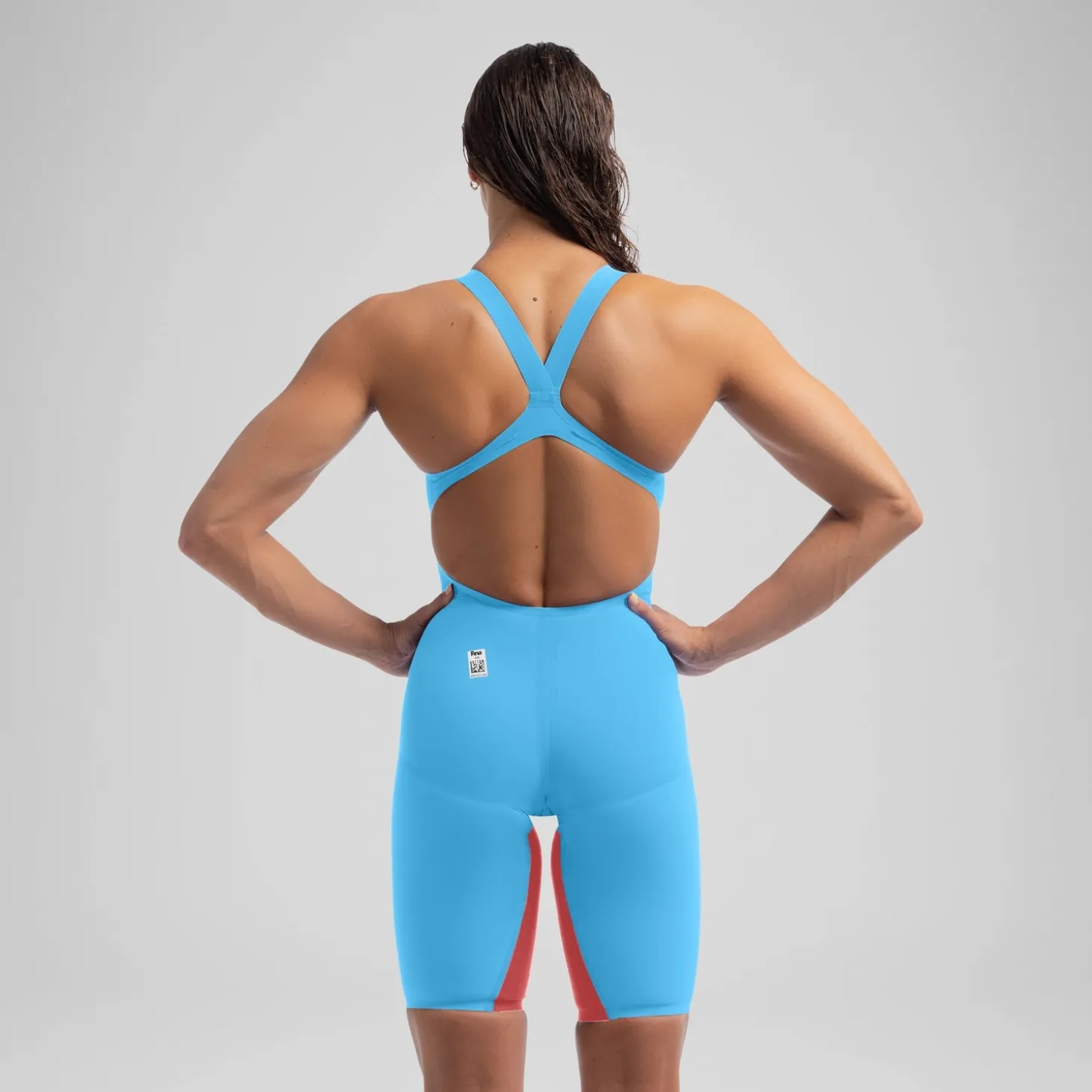 Women's Fastskin LZR Pure Valor 2.0 Openback Kneeskin Blue/Red