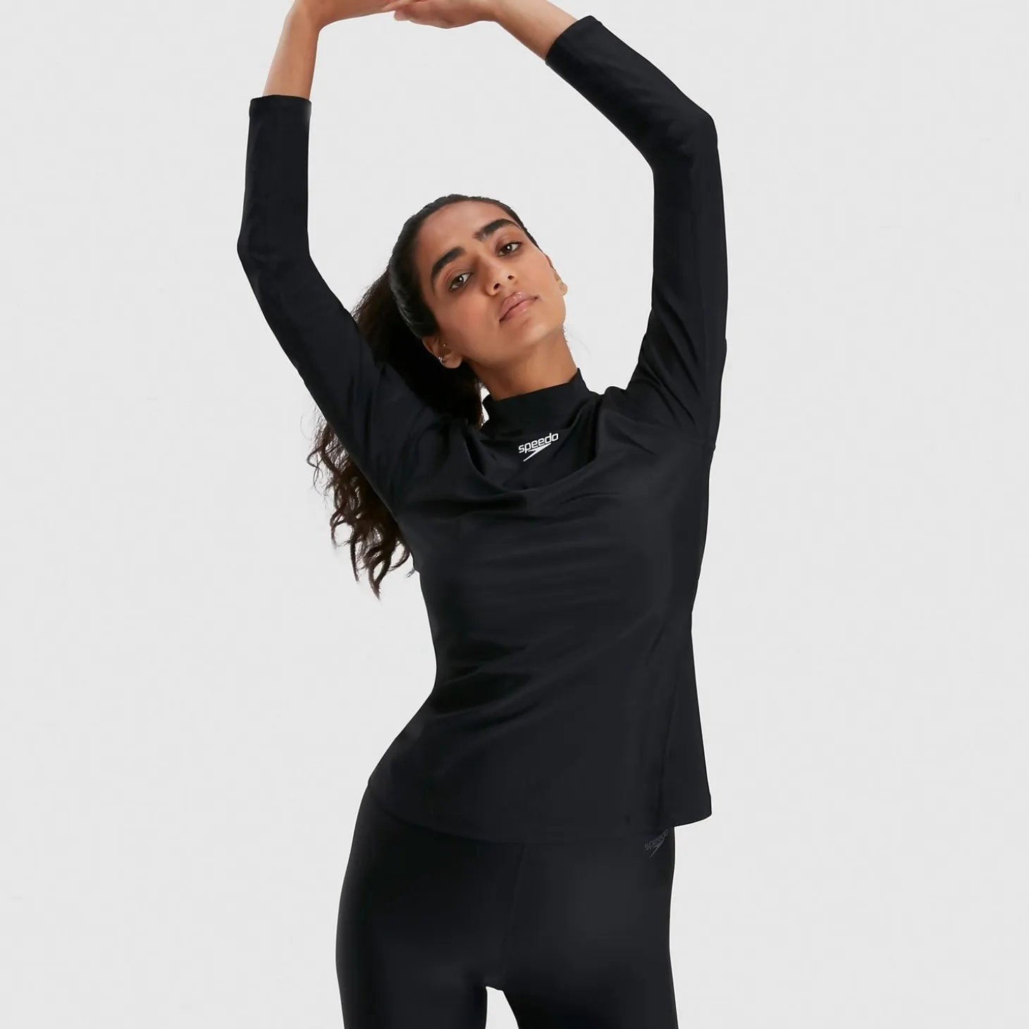 Women's Long Sleeved Sun Protection Top Black/White