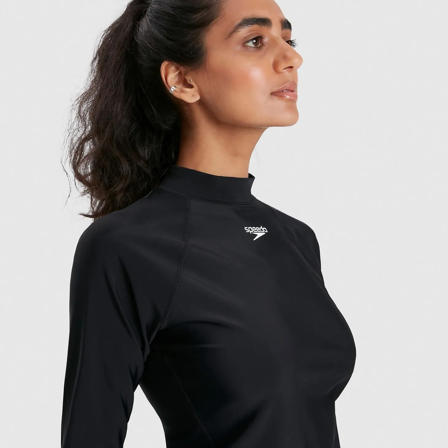 Women's Long Sleeved Sun Protection Top Black/White