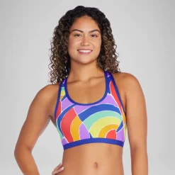 Women's Pride Printed Racerback Bikini Top Multi