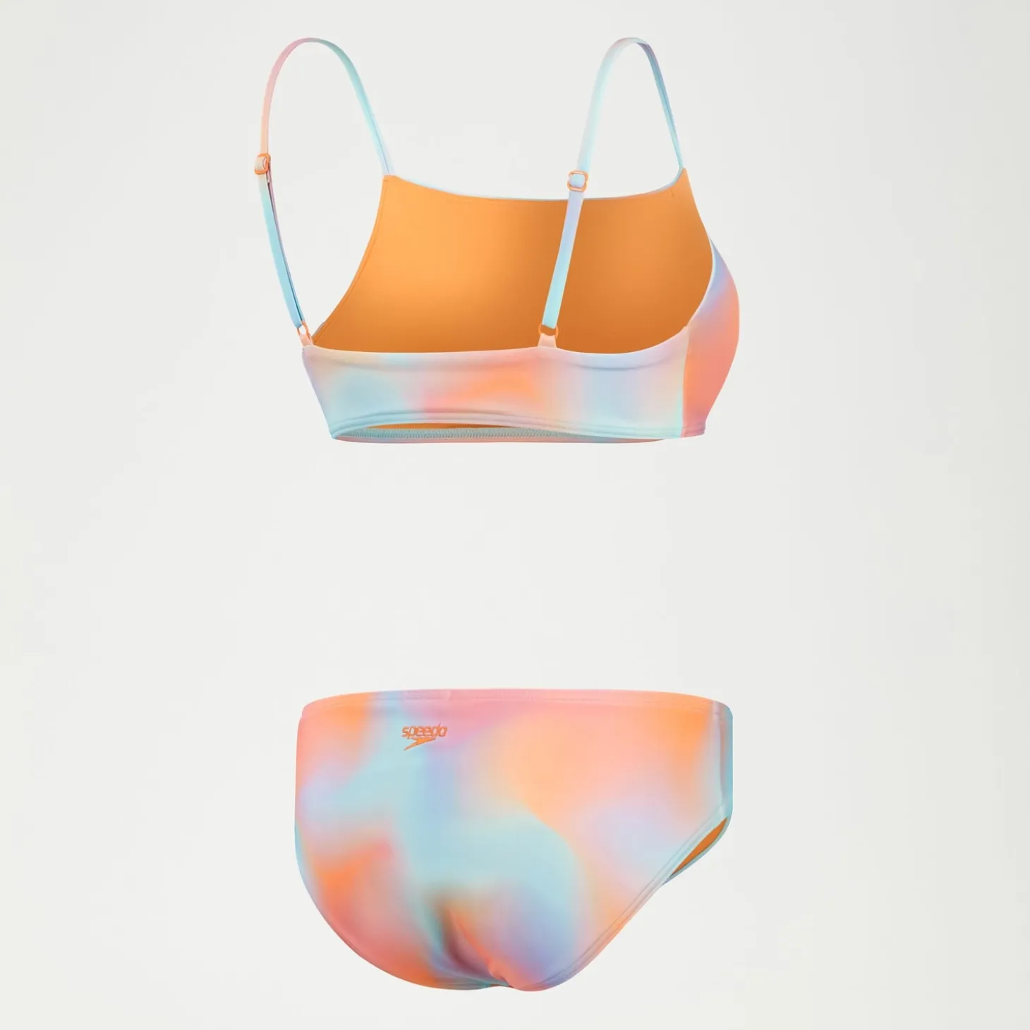 Women's Printed Adjustable Thinstrap Bikini Blue/Orange