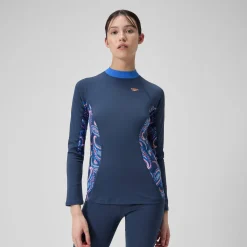 Women's Printed Long Sleeve Rash Top Navy