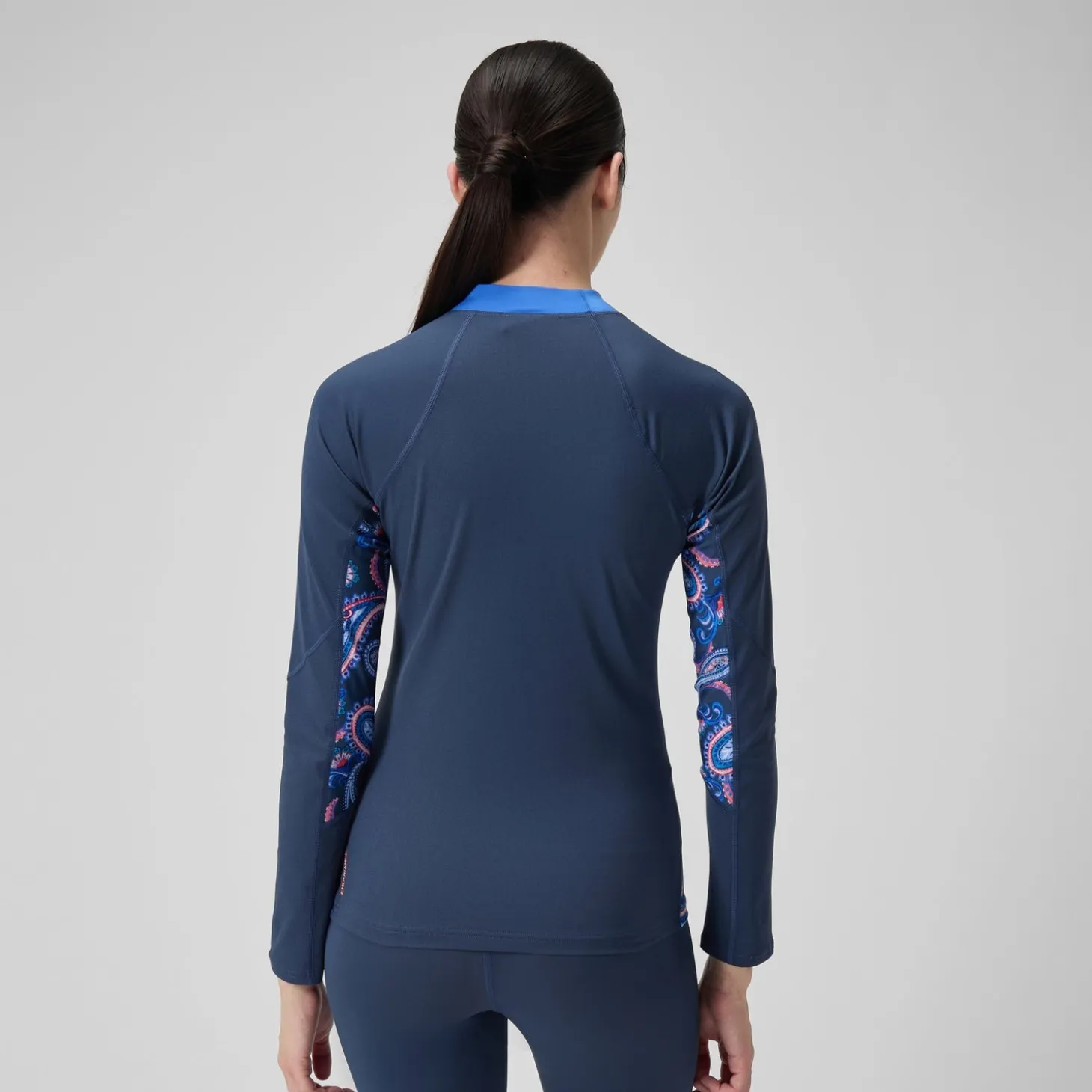Women's Printed Long Sleeve Rash Top Navy