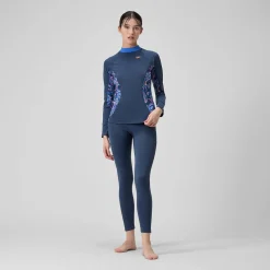 Women's Printed Long Sleeve Rash Top Navy