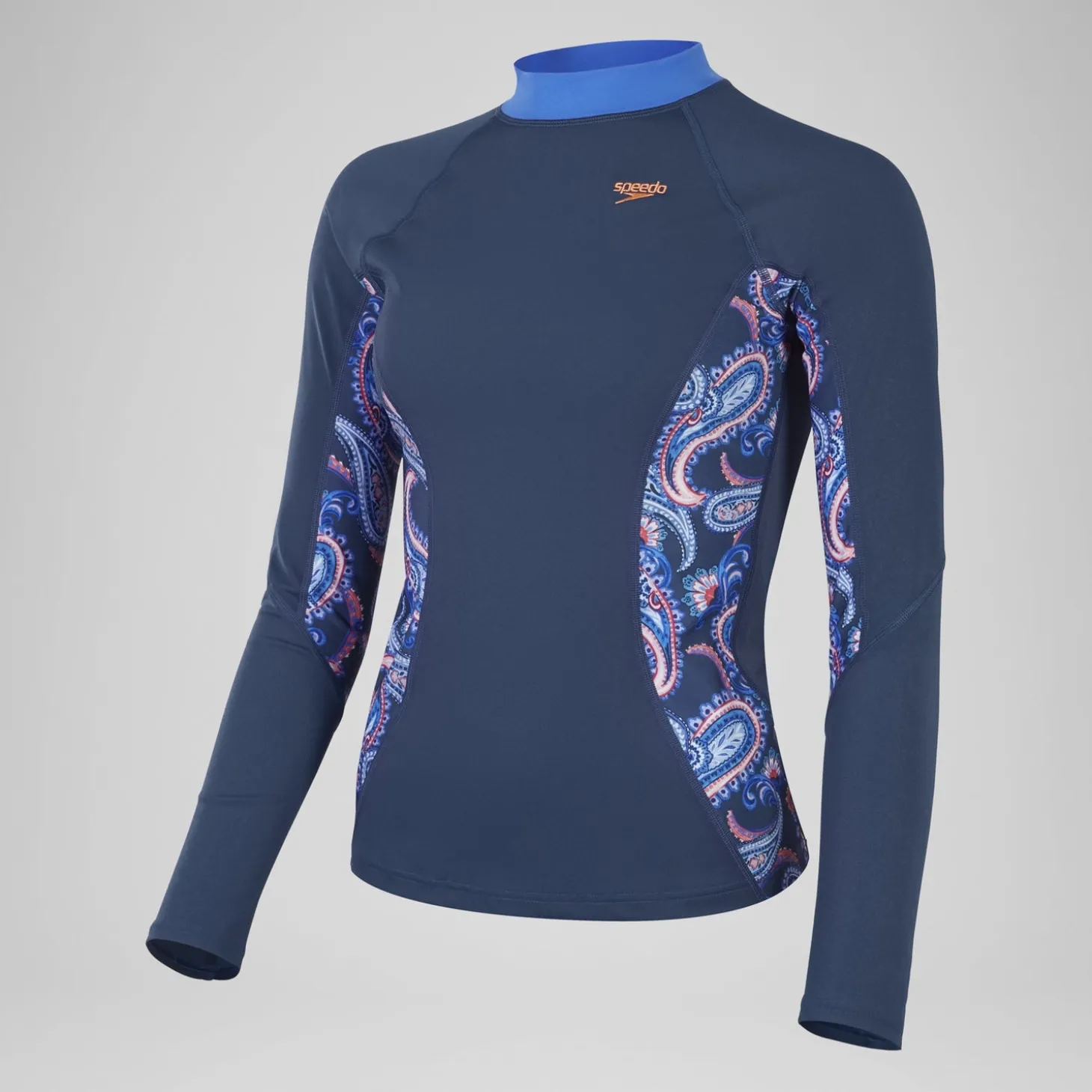 Women's Printed Long Sleeve Rash Top Navy