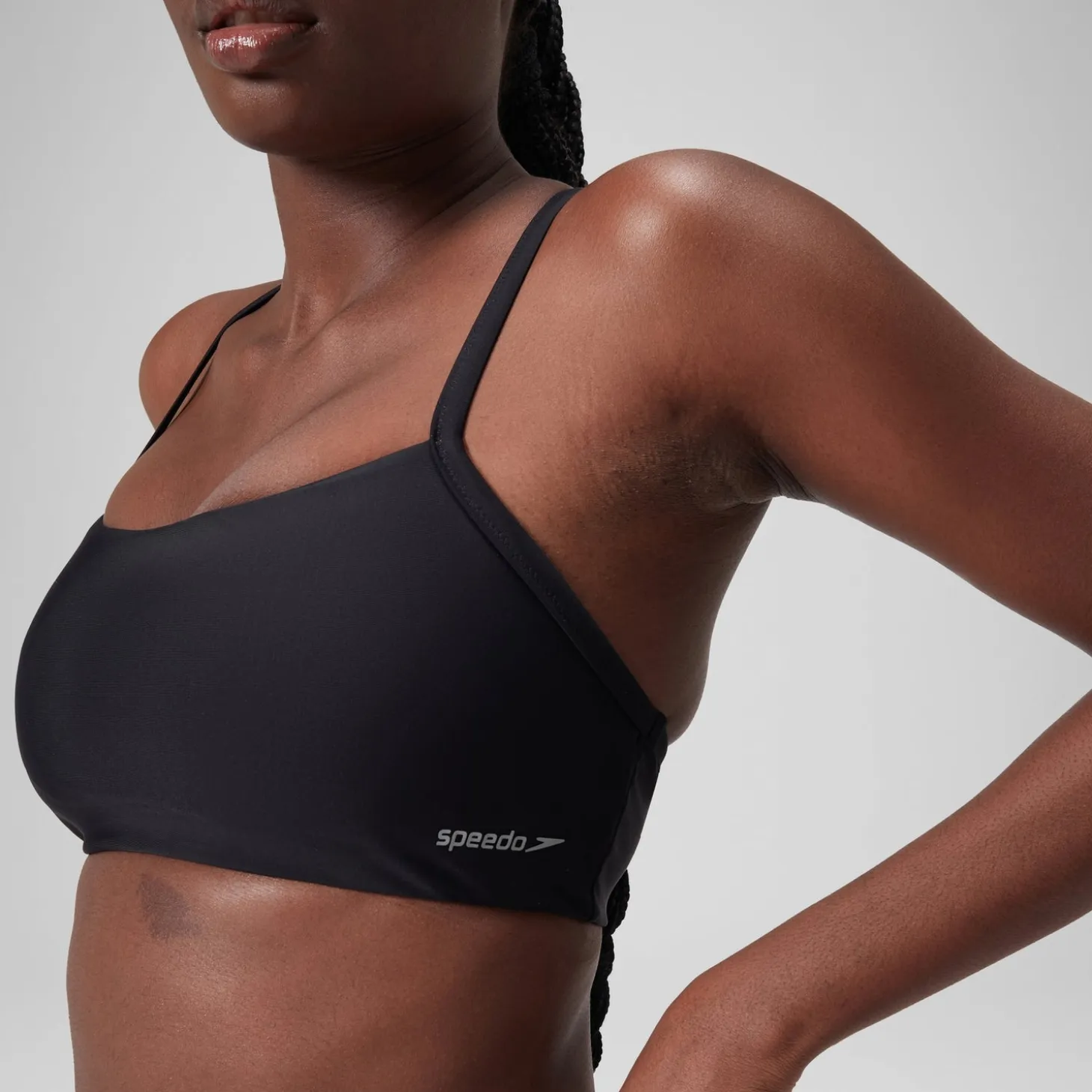 Women's Racerback Crop Top Dark Grey