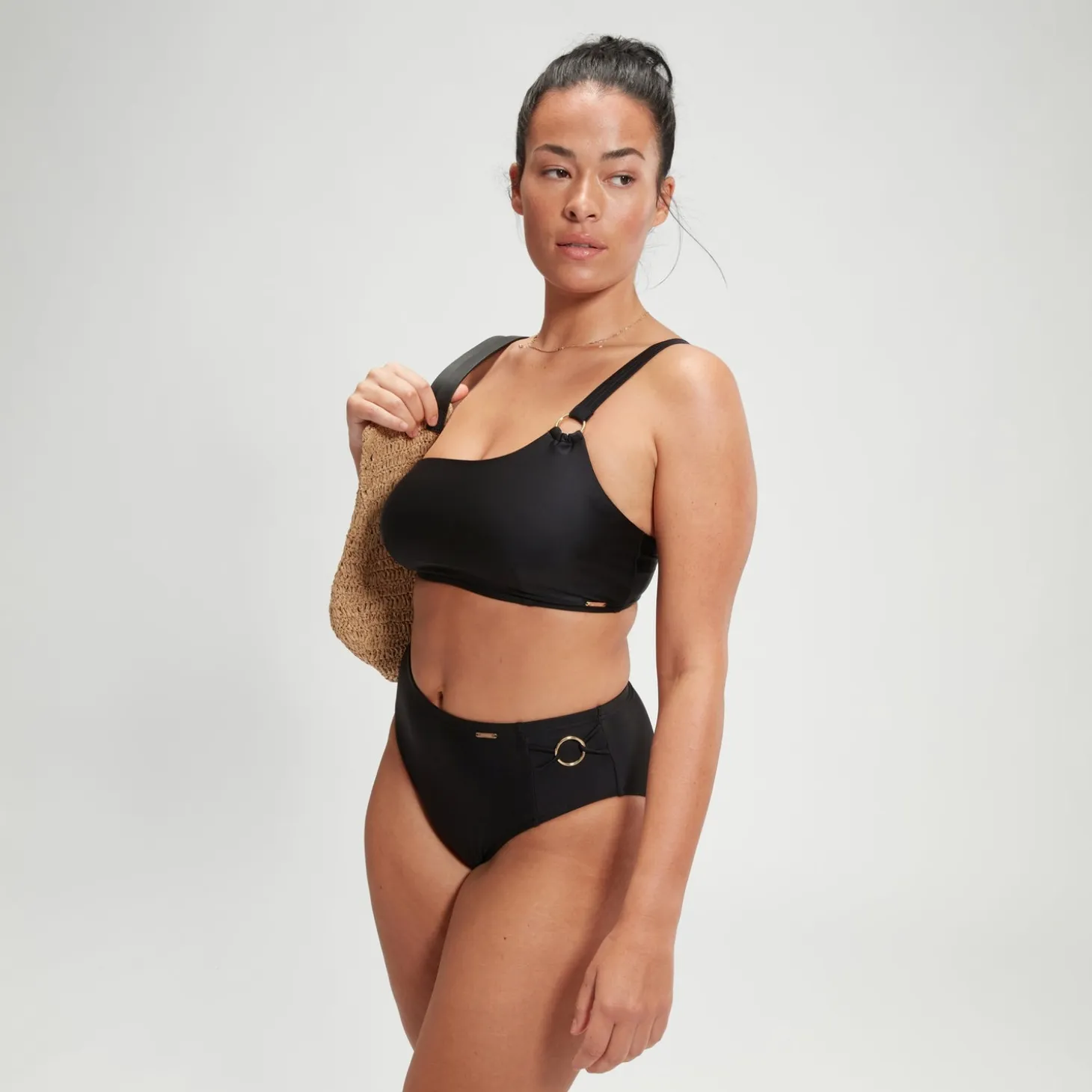 Women's Shaping Asymmetric Bikini Top Black
