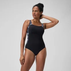 Women's Shaping LunaLustre Printed Swimsuit Black/Grey