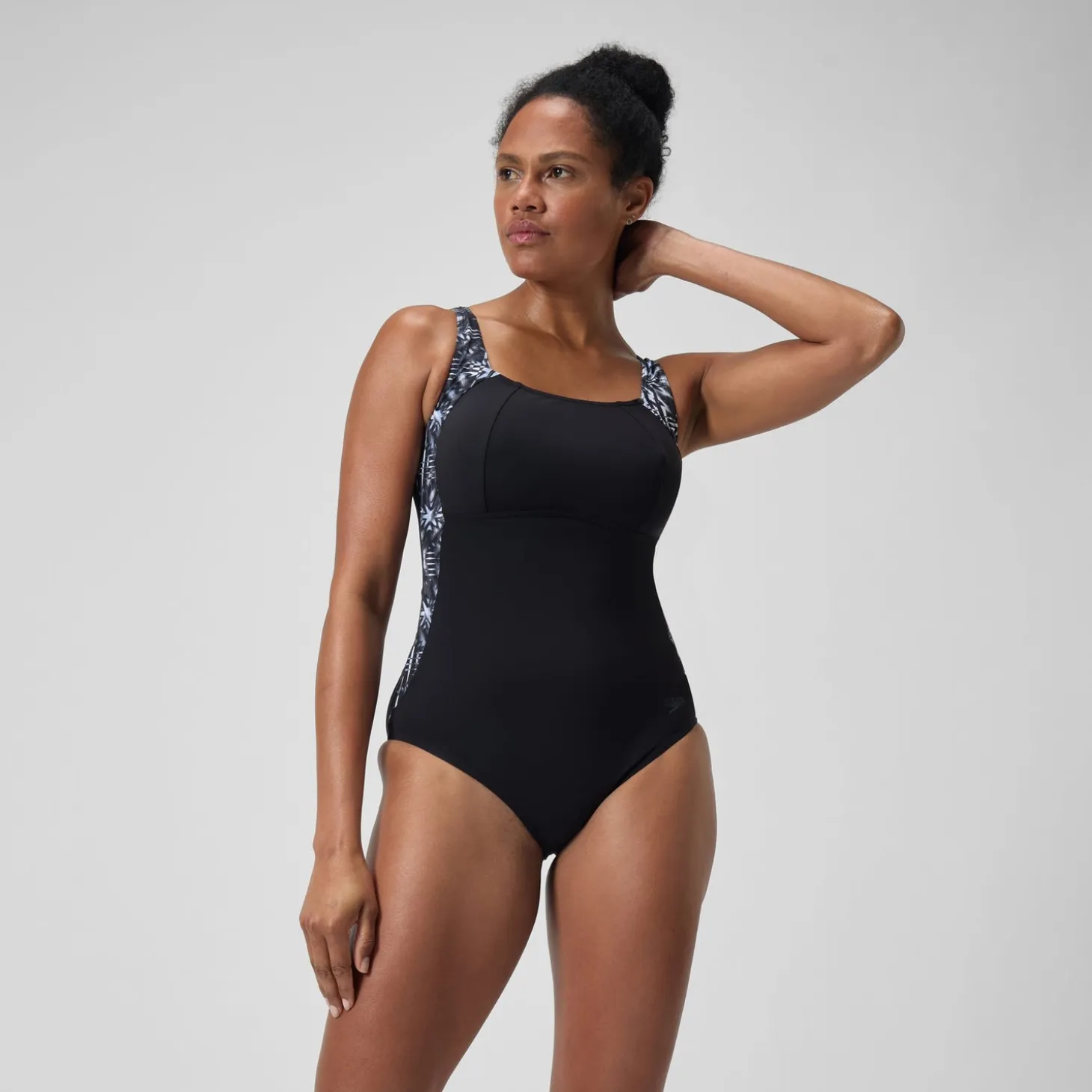 Women's Shaping LunaLustre Printed Swimsuit Black/Grey