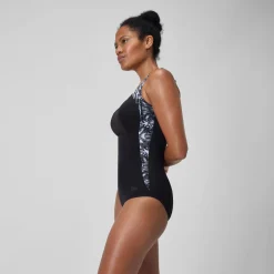 Women's Shaping LunaLustre Printed Swimsuit Black/Grey