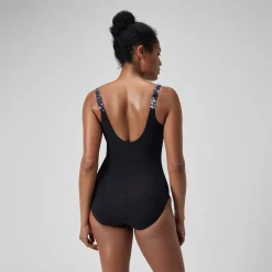 Women's Shaping LunaLustre Printed Swimsuit Black/Grey