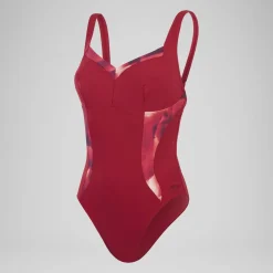 Women's Shaping Printed LunaElustre Swimsuit Red/Purple