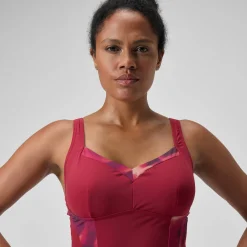 Women's Shaping Printed LunaElustre Swimsuit Red/Purple