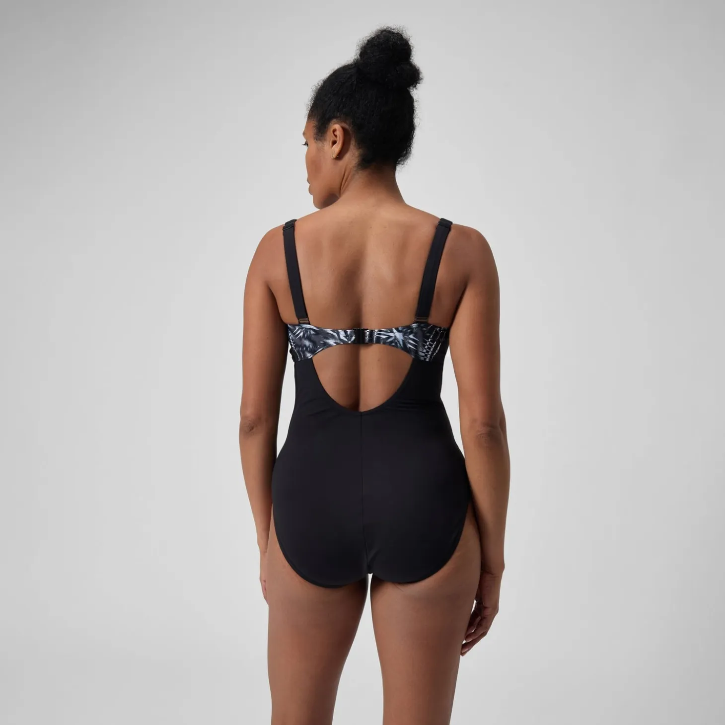Women's Shaping Printed OpusGem DD+ Swimsuit Black/Grey