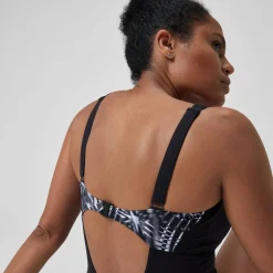 Women's Shaping Printed OpusGem DD+ Swimsuit Black/Grey