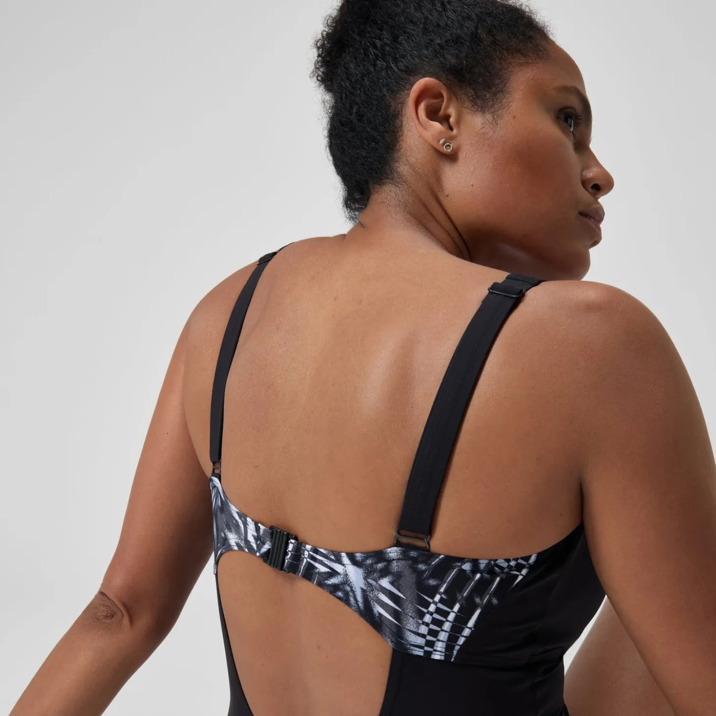 Women's Shaping Printed OpusGem DD+ Swimsuit Black/Grey