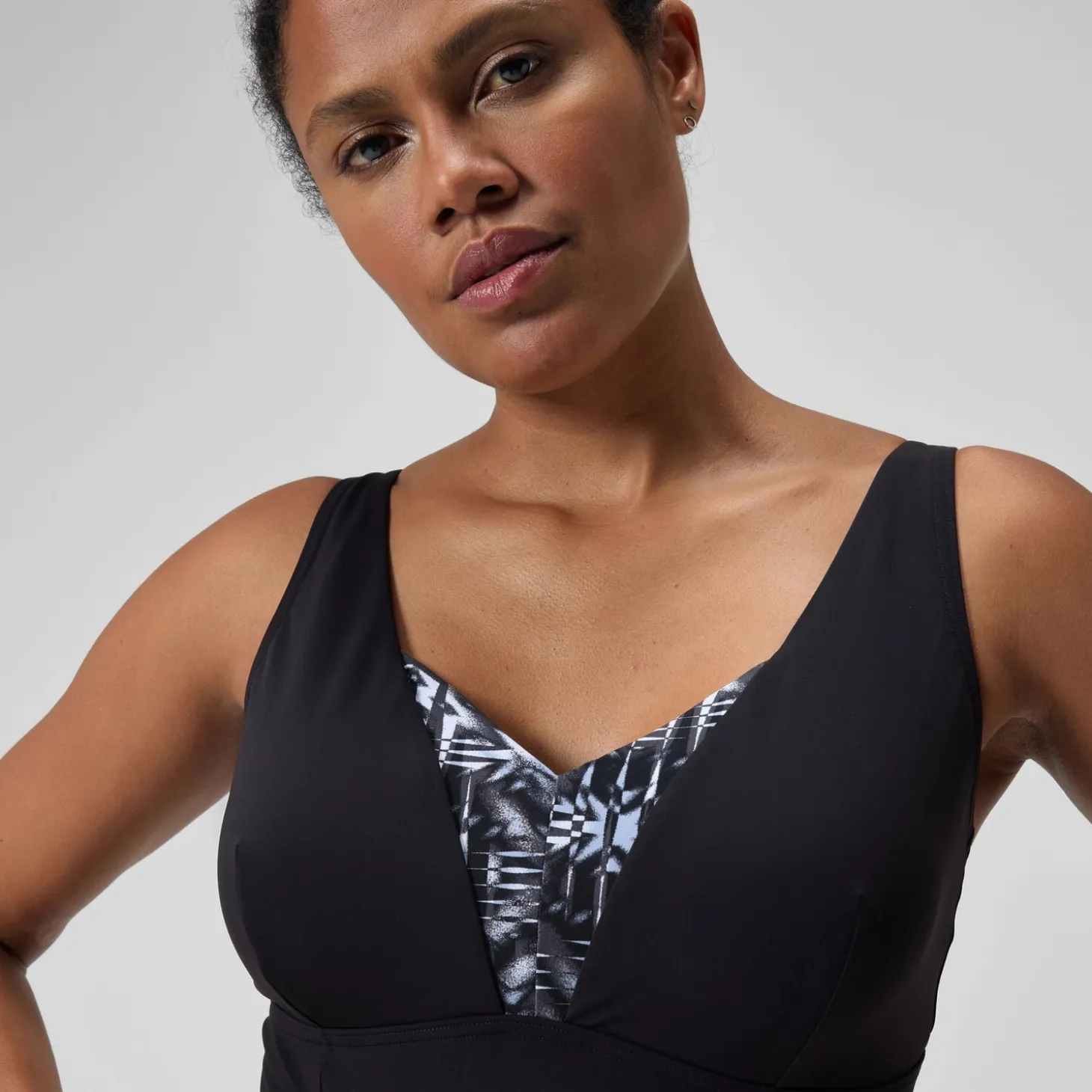 Women's Shaping Printed OpusGem DD+ Swimsuit Black/Grey