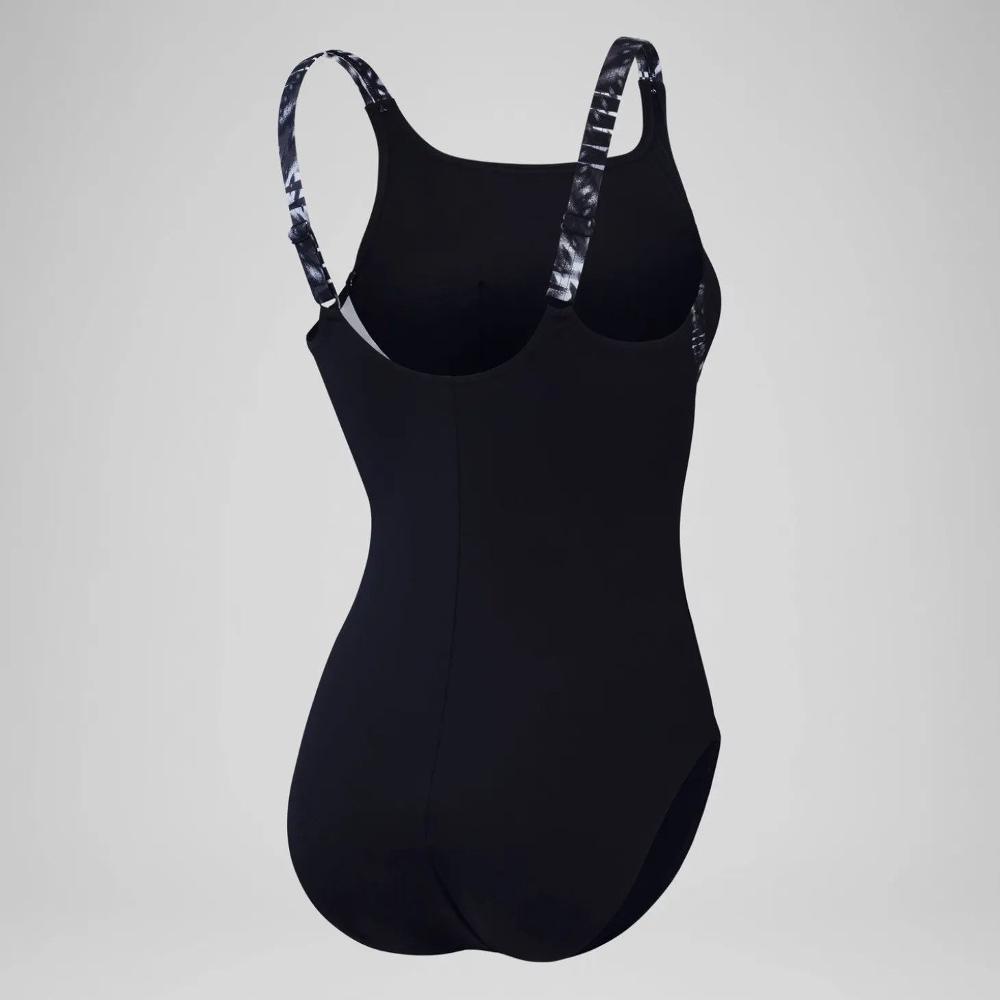 Women's Shaping Printed Splice Swimsuit Black/Grey