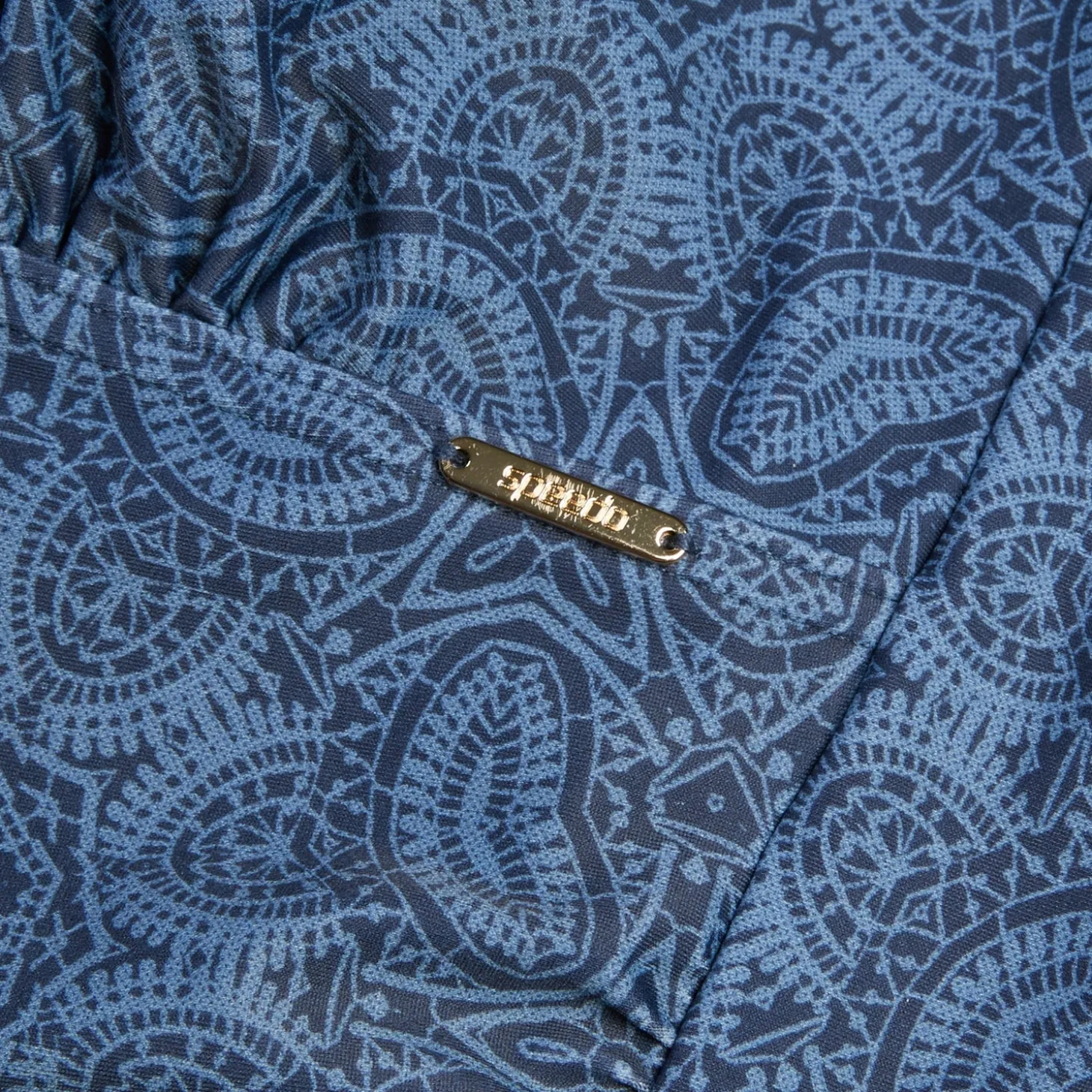Women's Shaping Printed V Neck Swimsuit Navy/Blue