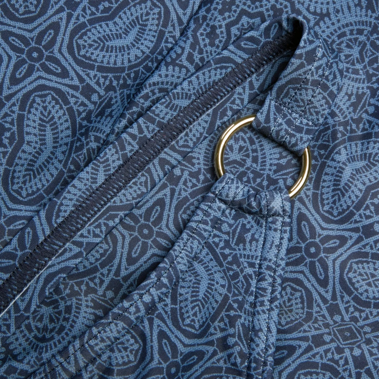 Women's Shaping Printed V Neck Swimsuit Navy/Blue