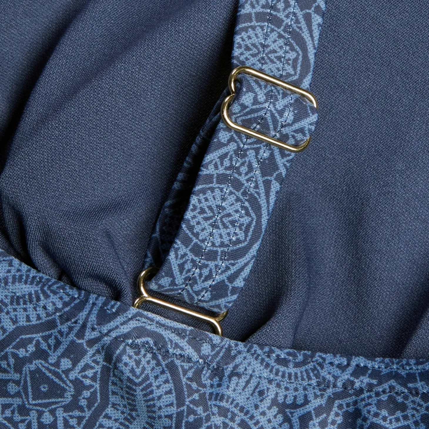 Women's Shaping Printed V Neck Swimsuit Navy/Blue