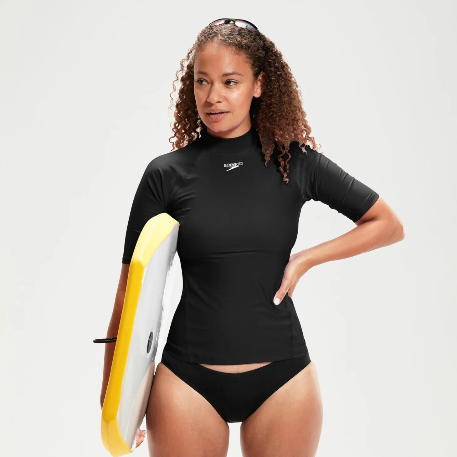 Women's Short Sleeve Rash Top Black