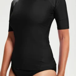 Women's Short Sleeve Rash Top Black