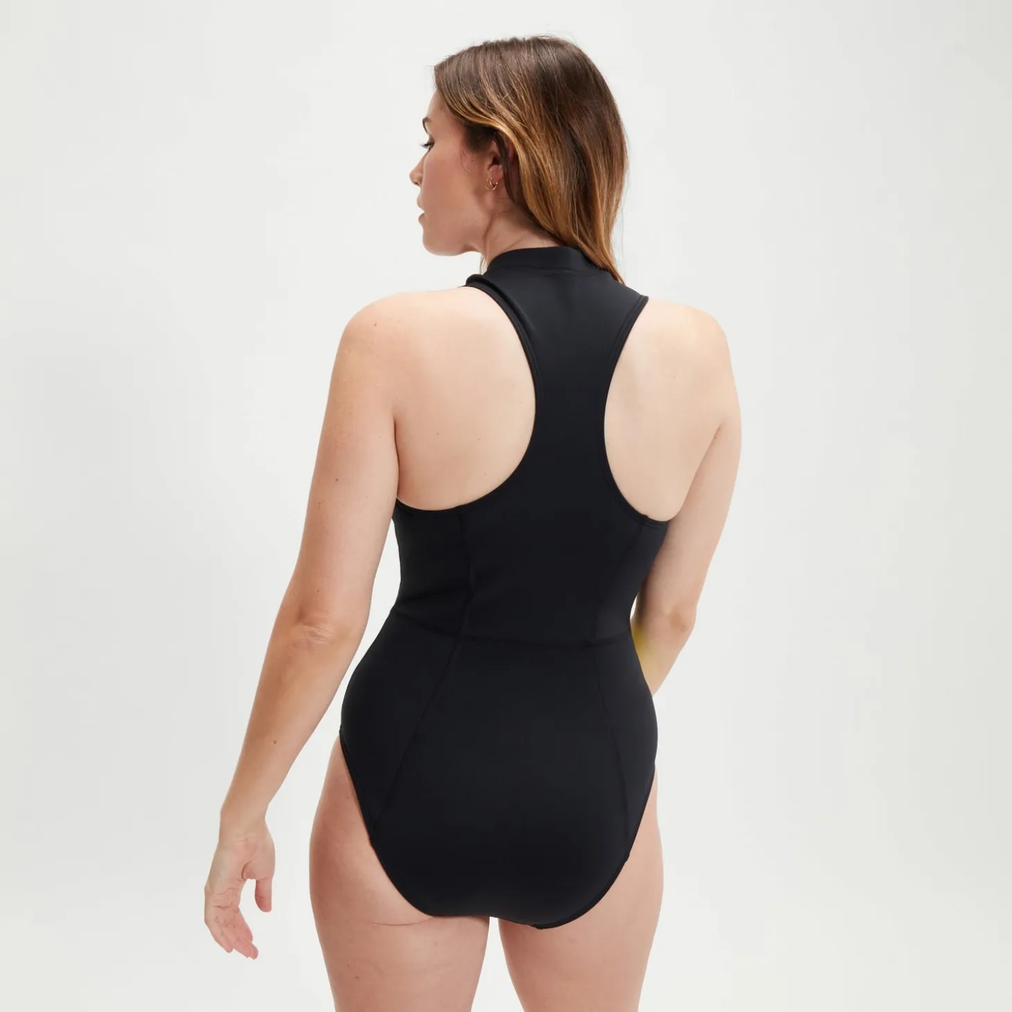 Women's Sleeveless Thermal Swimsuit Black/Yellow