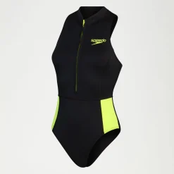 Women's Sleeveless Thermal Swimsuit Black/Yellow