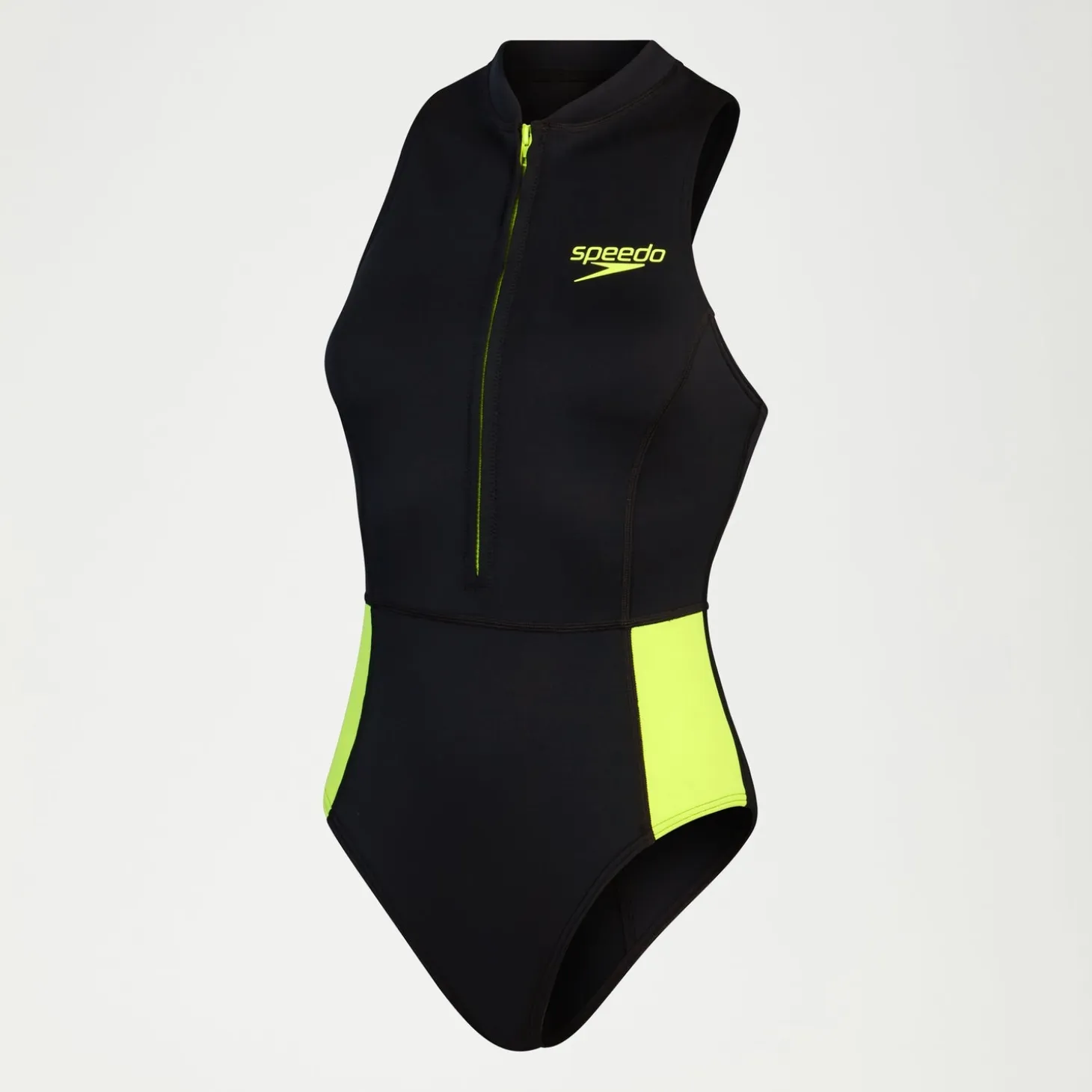 Women's Sleeveless Thermal Swimsuit Black/Yellow