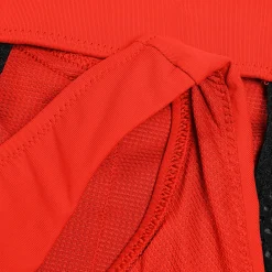 Women's Solid Bikini Top with Mesh Red