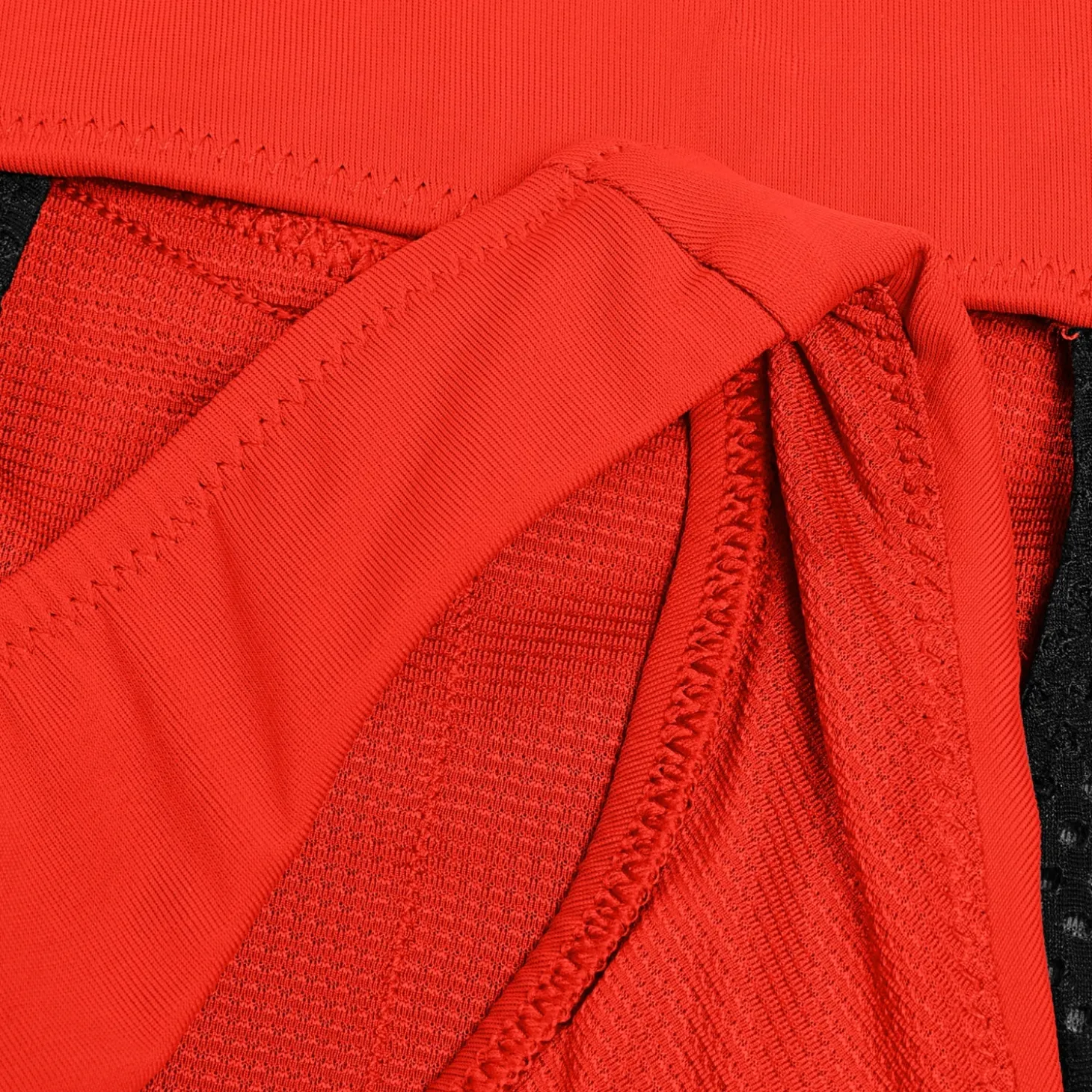 Women's Solid Bikini Top with Mesh Red