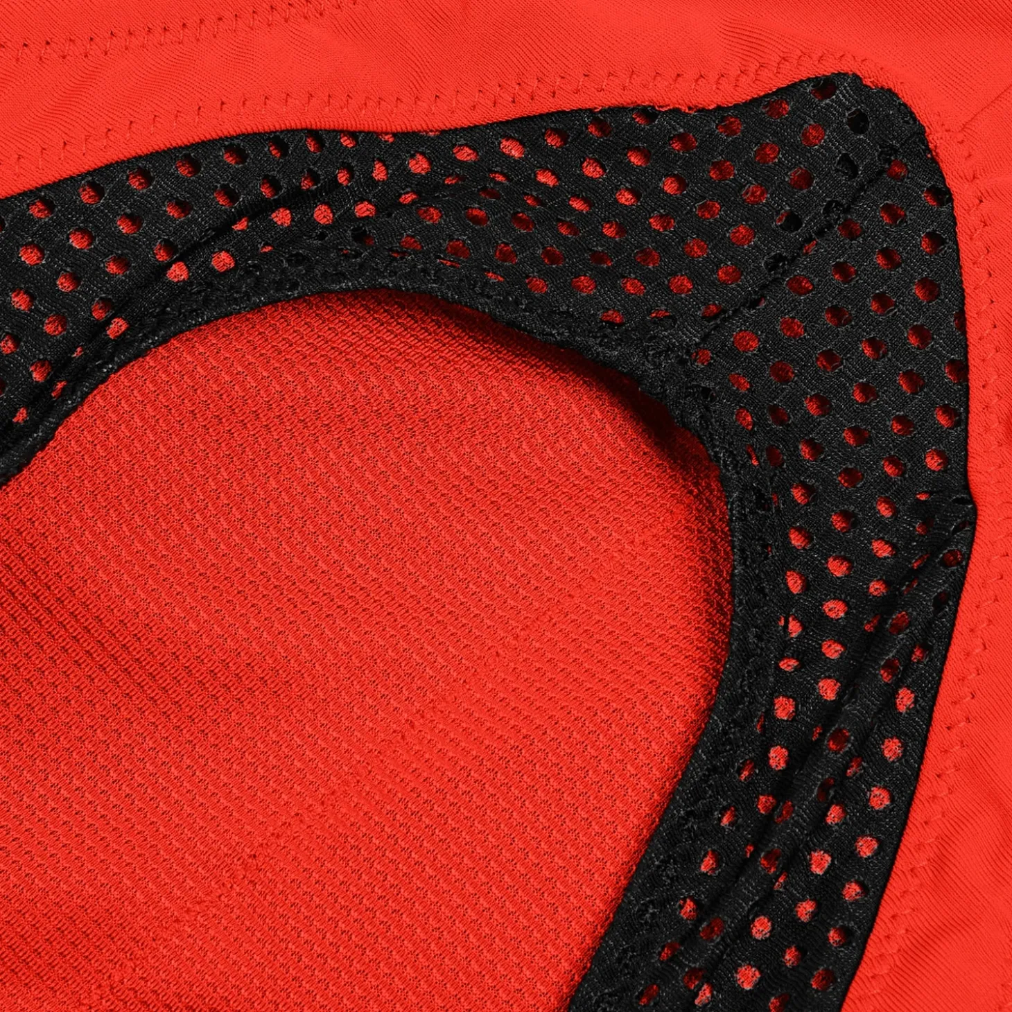 Women's Solid Bikini Top with Mesh Red