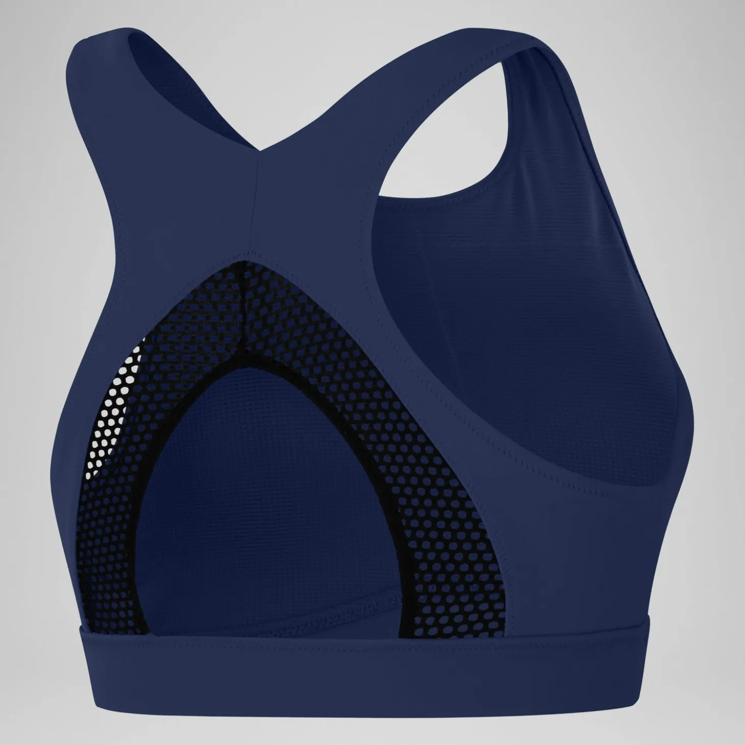 Women's Solid Bikini Top with Mesh Blue