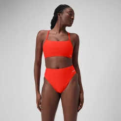 Women's Solid Hi Waist Bottom Red