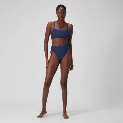 Women's Solid Hi Waist Bottom Blue