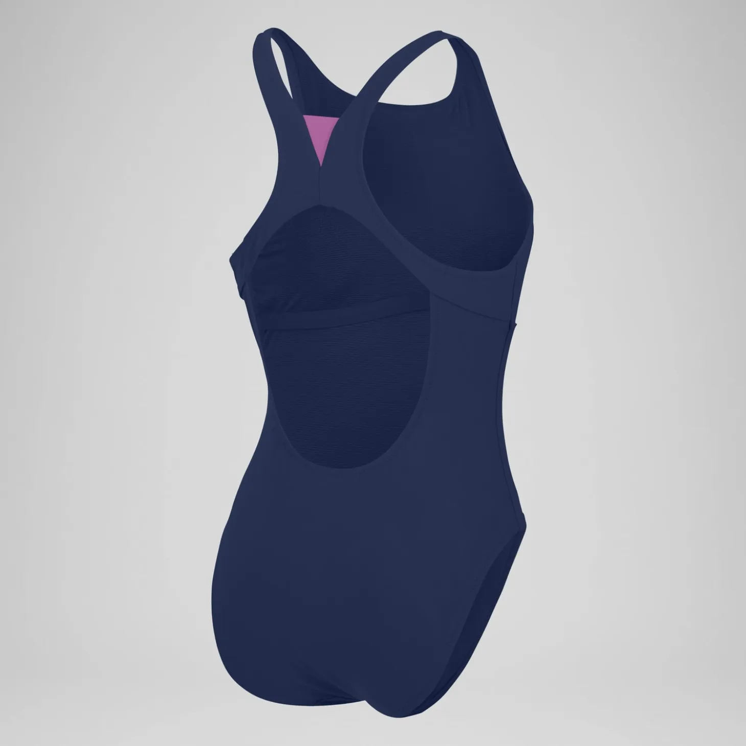 Women's Solid Highneck Swimsuit Blue