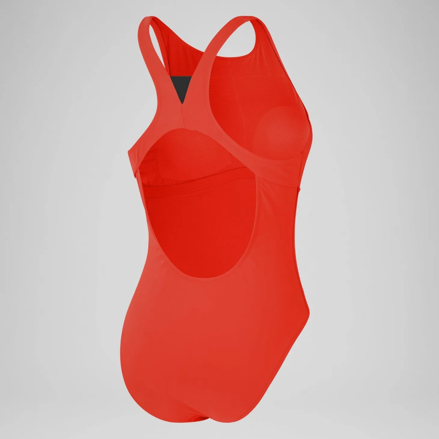 Women's Solid Highneck Swimsuit Red