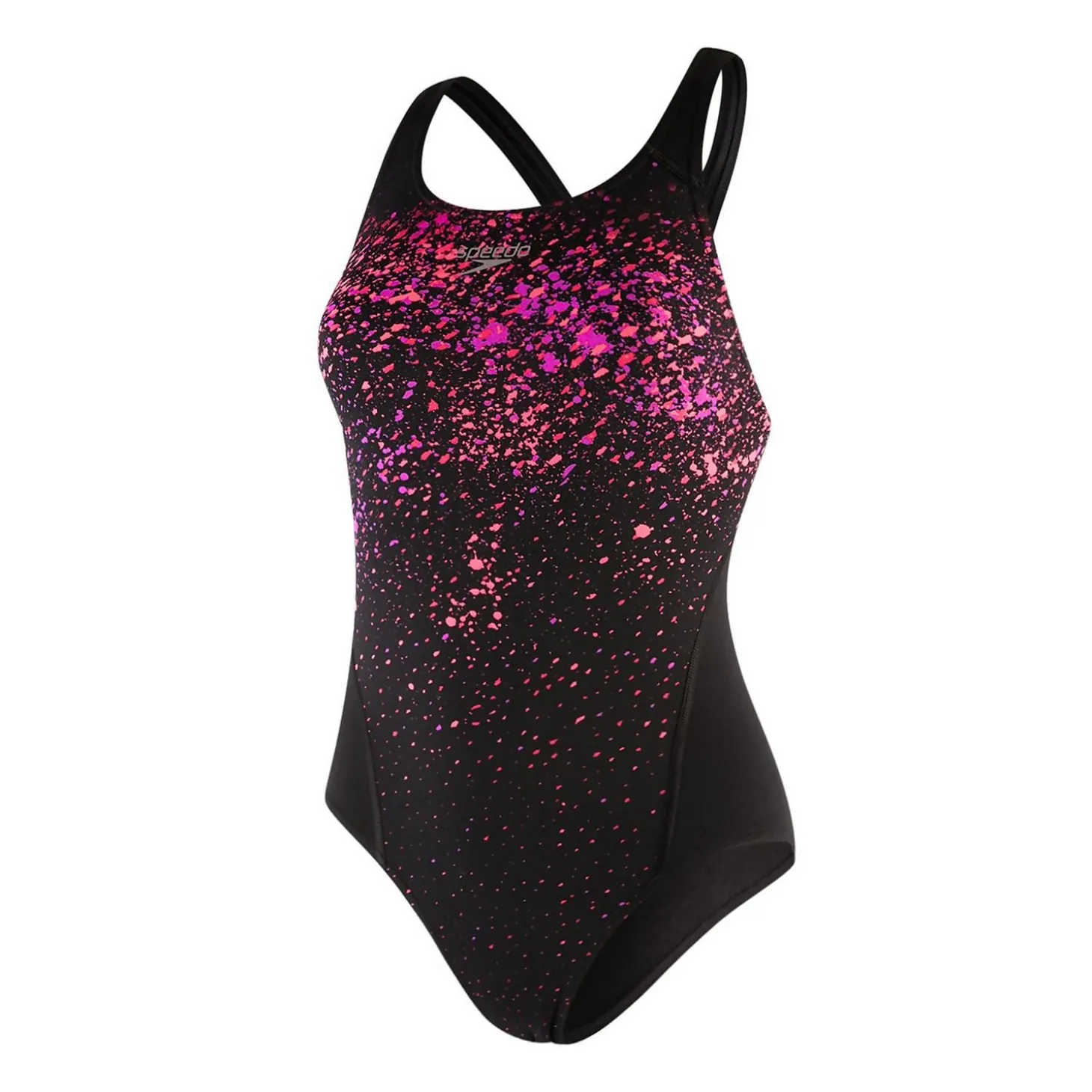 Women's Speckleflow Placement Racerback Swimsuit Black/Red