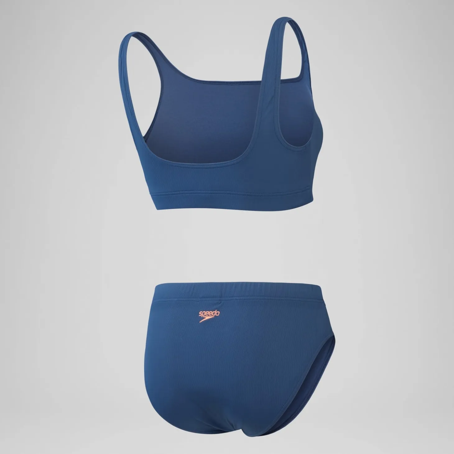 Women's Textured Deep U Back Bikini Navy