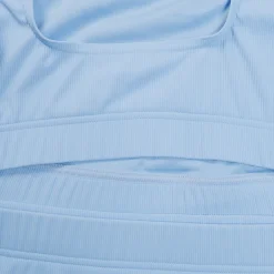 Women's Textured Deep U-Back Bikini Blue