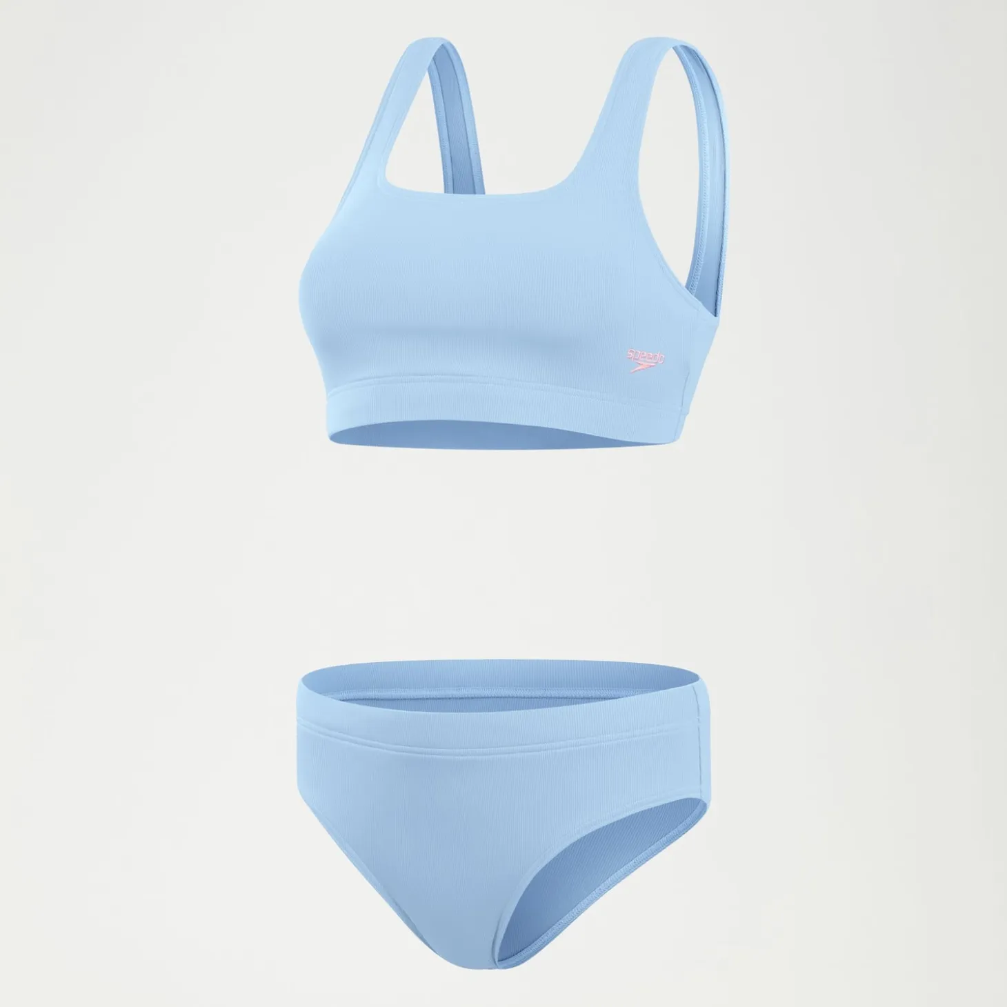 Women's Textured Deep U-Back Bikini Blue